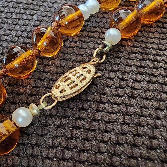 Etsy Raw Amber Beaded Necklace With Golden Hooked Clasp - Picture 5 of 16